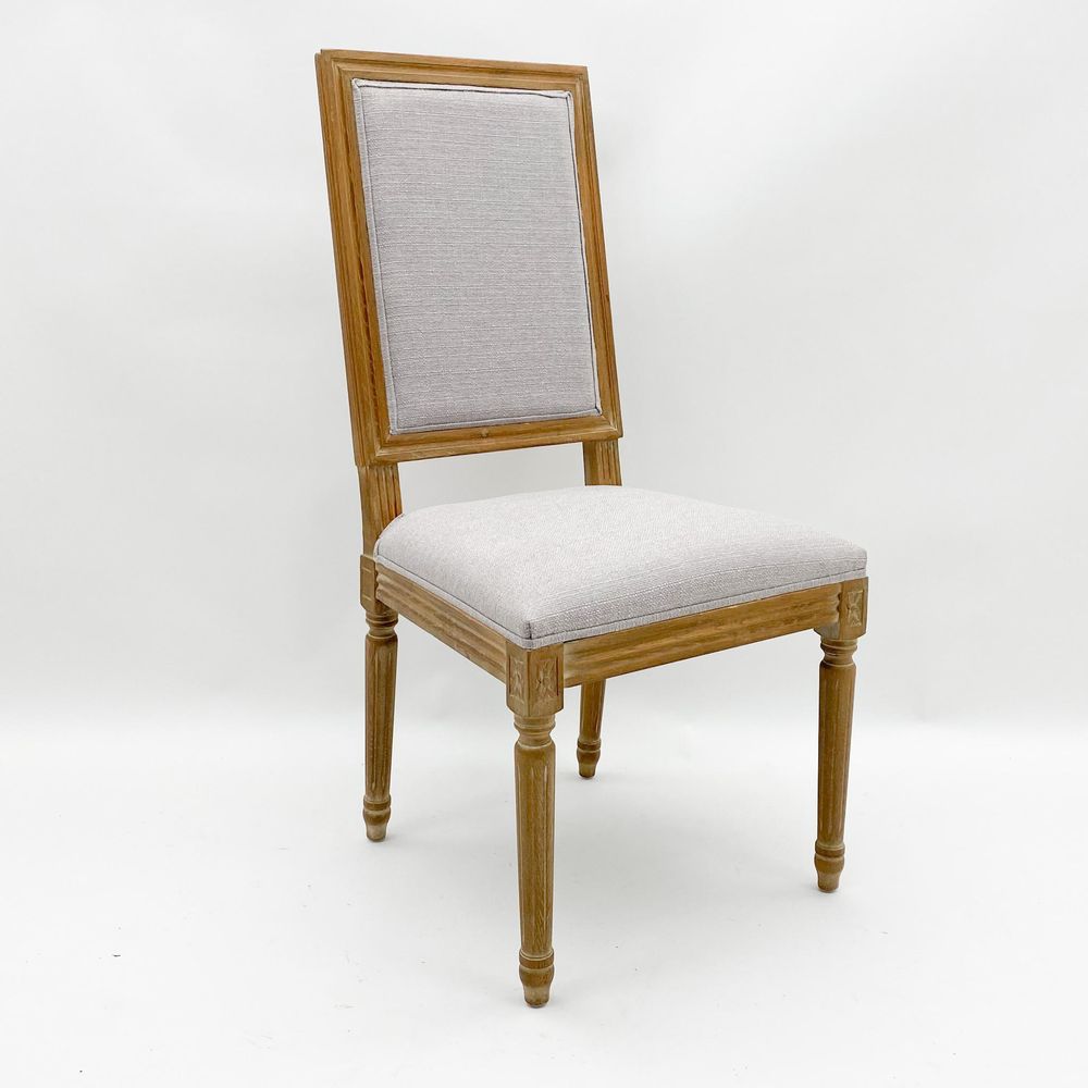 Beige Linen Dining Chair