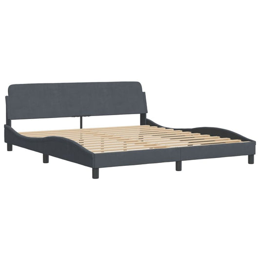 Grey Velvet Super King Bed Frame