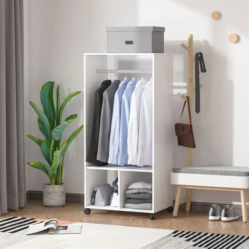 Single White Open Wardrobe