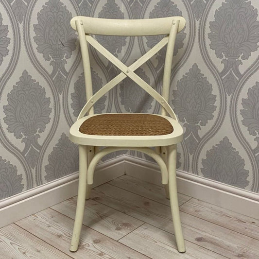 White French Cross Back Chair