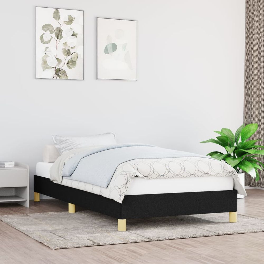 Black Single Fabric Bed Frame