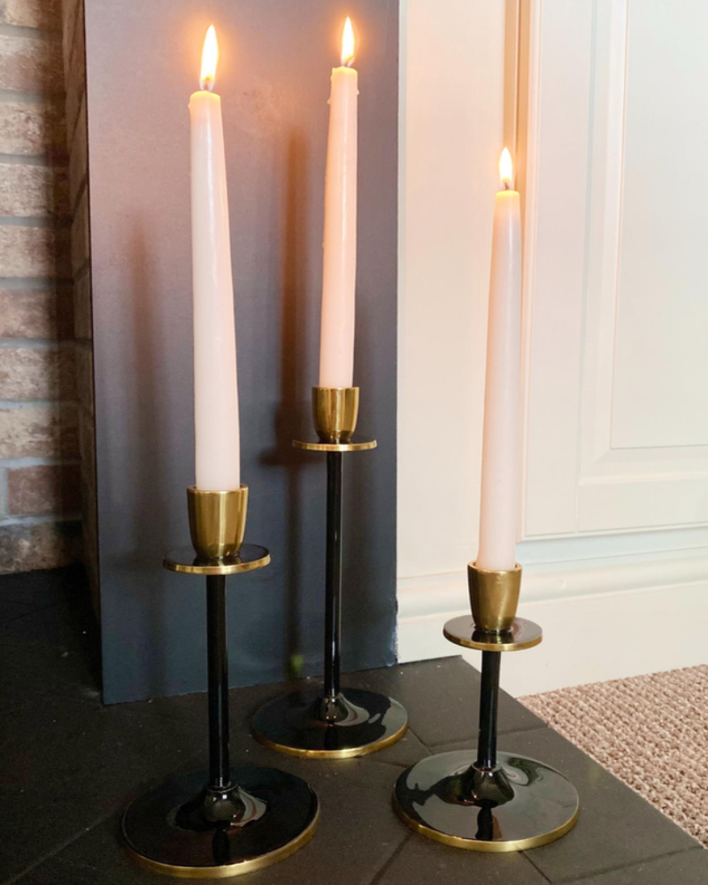 Large Black and Gold Candlestick