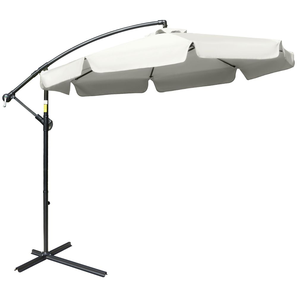 2.7m White Banana Parasol