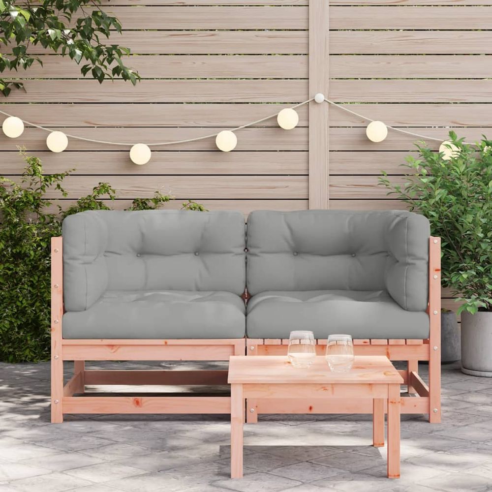 Solid Wood Two Piece Garden Sofa with Cushions