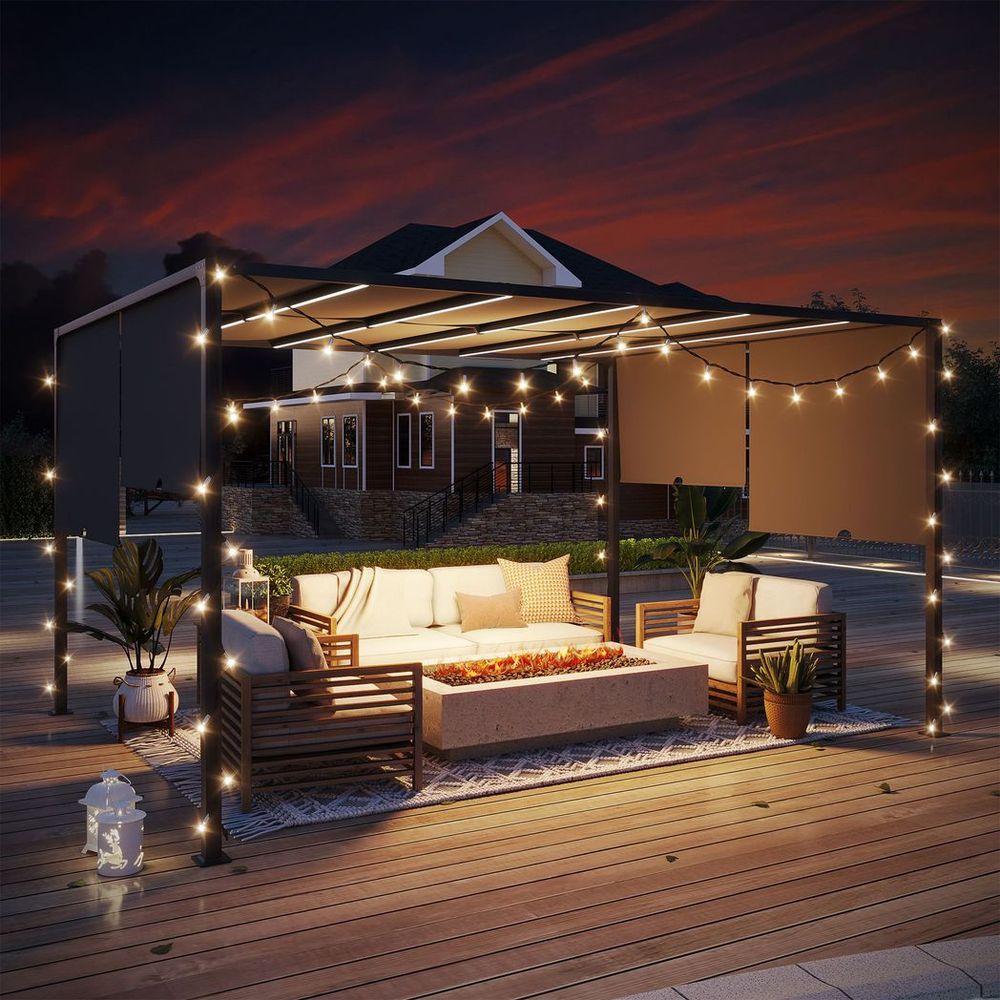 Garden Pergola with LED Lights