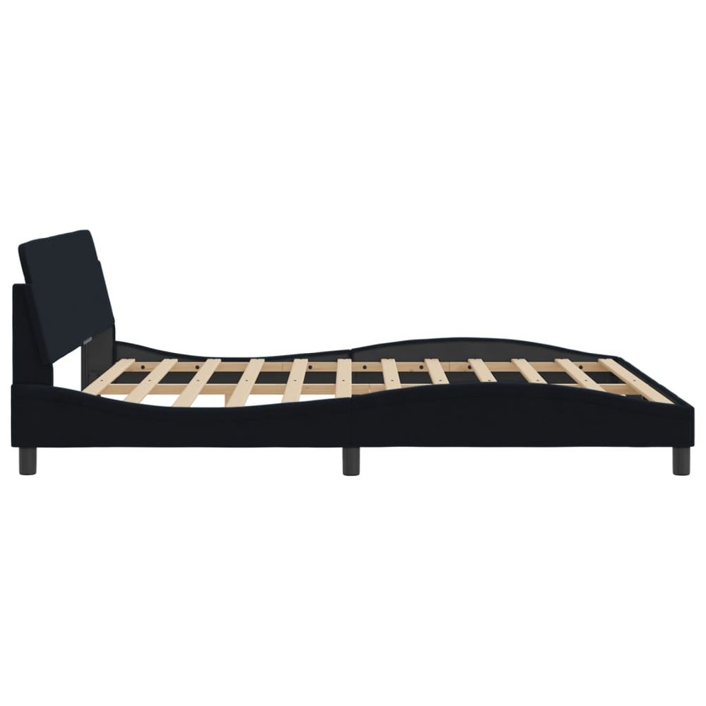 Black Velvet Super King Bed Frame with Headboard