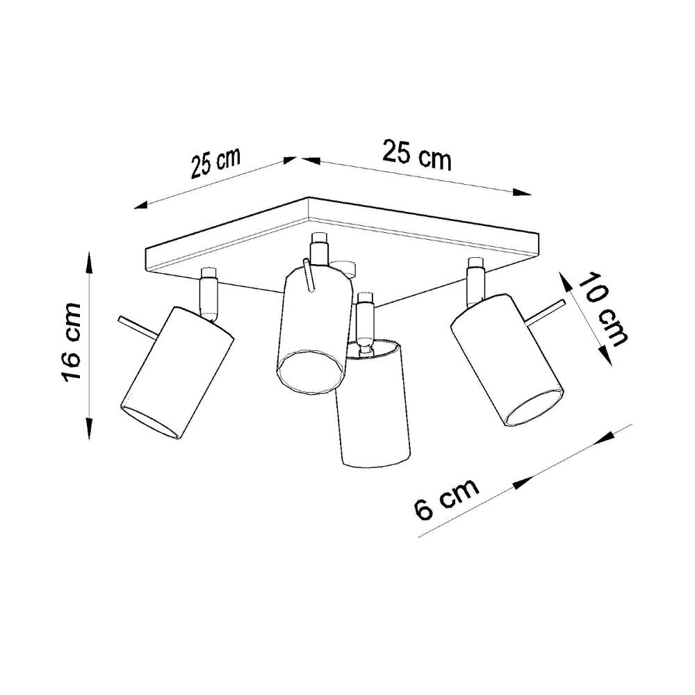 Square Steel Ceiling Light