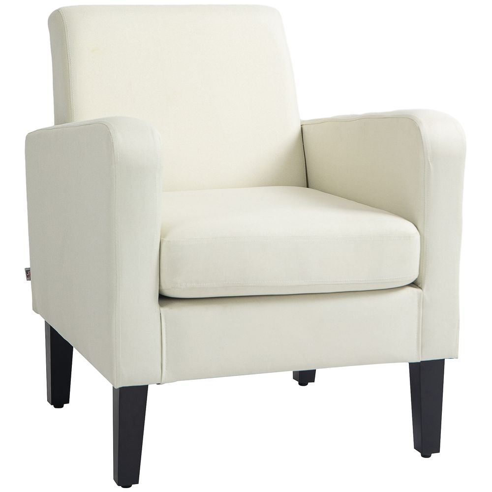 Cream Linen Accent Chair