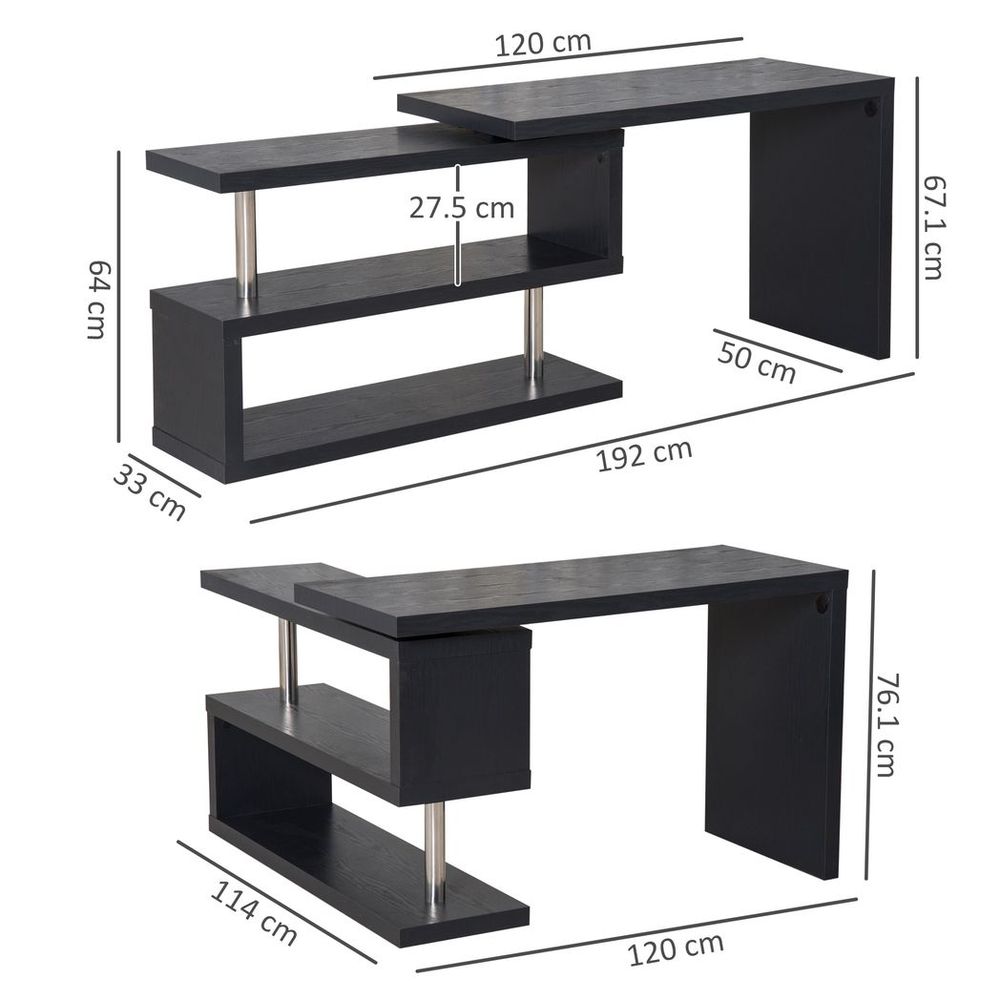 Black Computer Desk with Storage