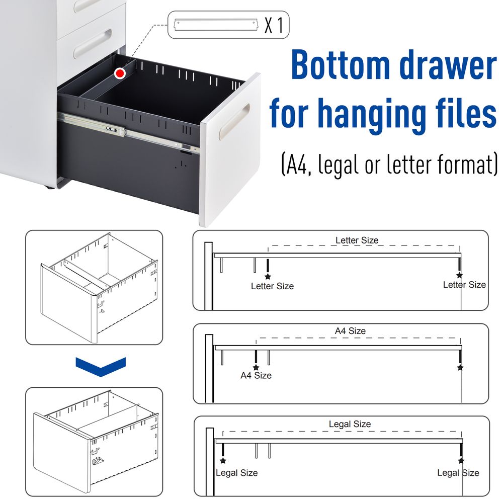 White Lockable Filing Cabinet