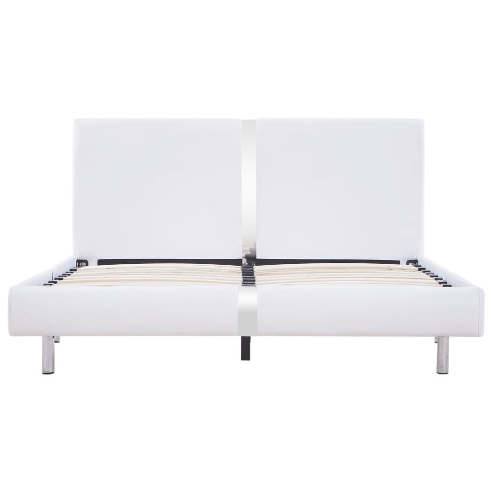 White Faux Leather Double Bed Frame