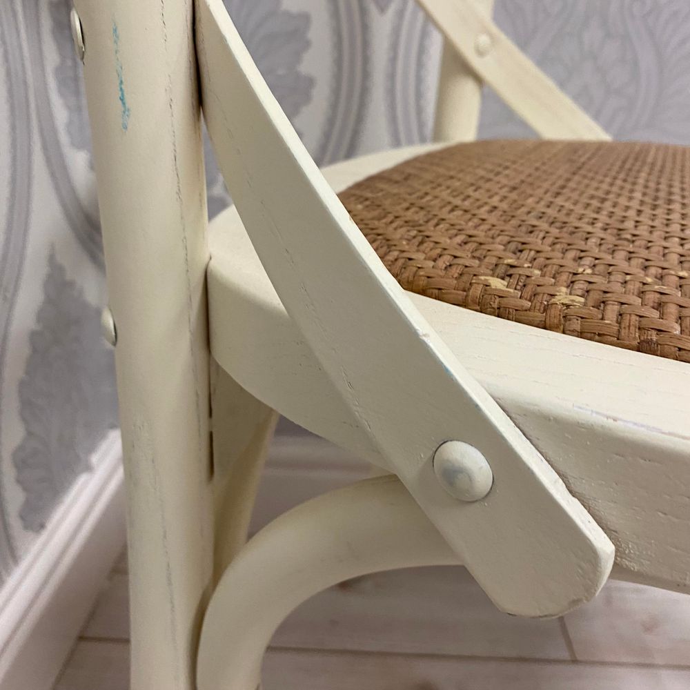 White French Cross Back Chair