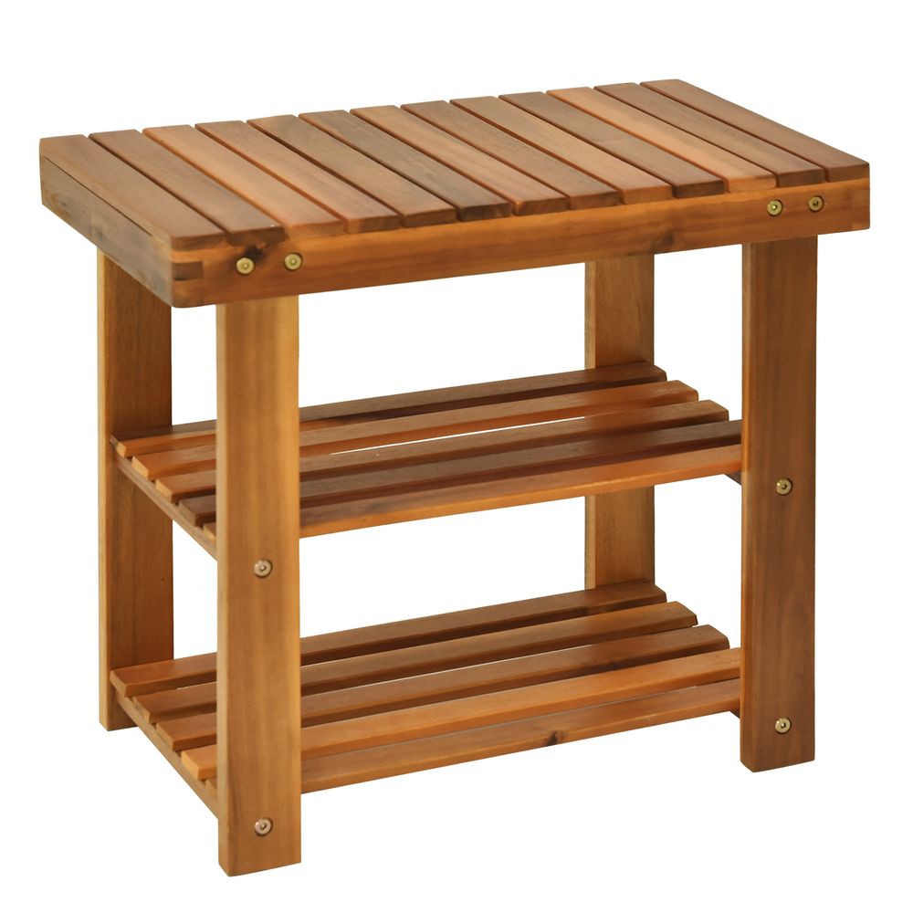 Acacia Wood Shoe Bench