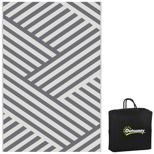 Zig Zag Reversible Waterproof Outdoor Rug with Carry Bag