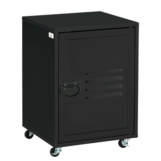 Black Bedside Storage Cabinet