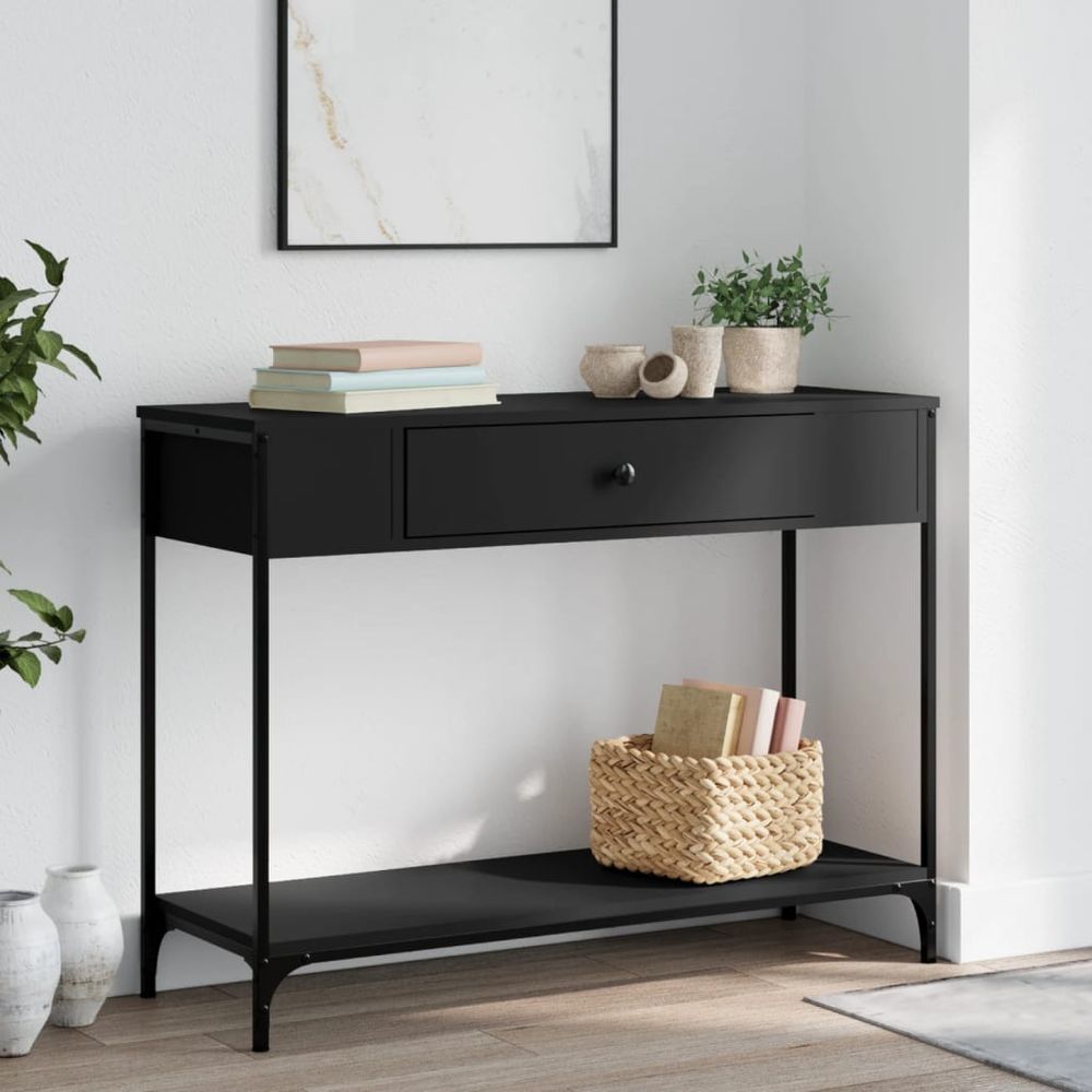 Black Wood Console Table