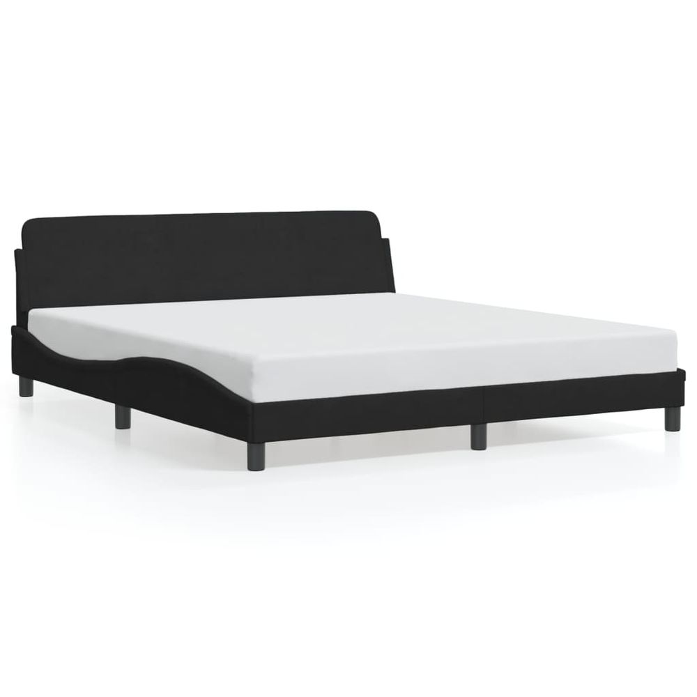 Black Velvet Super King Bed Frame with Headboard