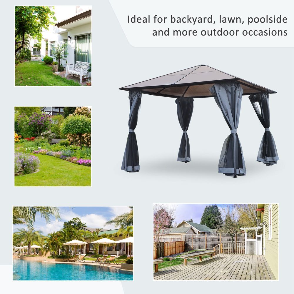 3x3(m) Polycarbonate Hardtop Gazebo Canopy