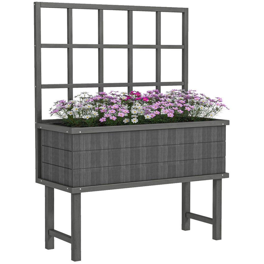 Elevated Planter Box with Trellis