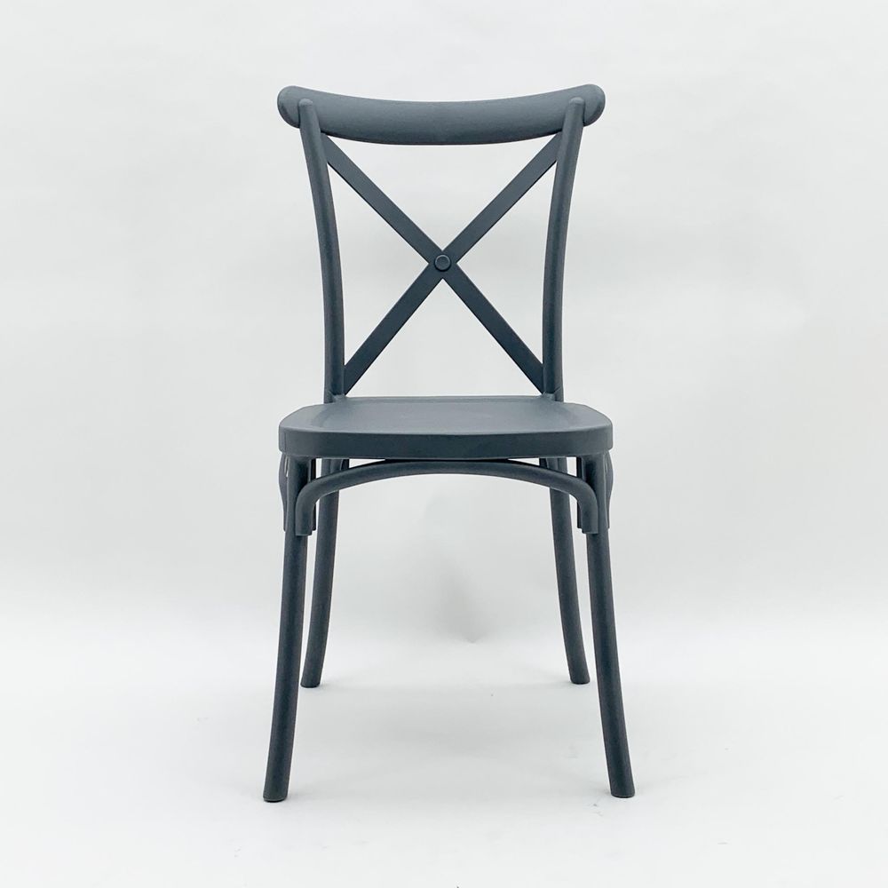 Grey French Cross Back Chair