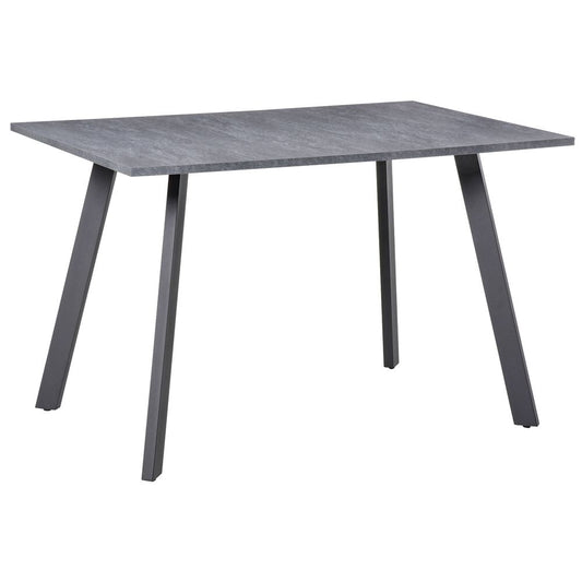 Dark Grey Metal Legged Dining Table