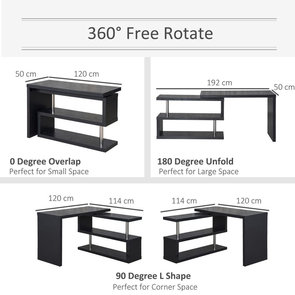 Black Computer Desk with Storage