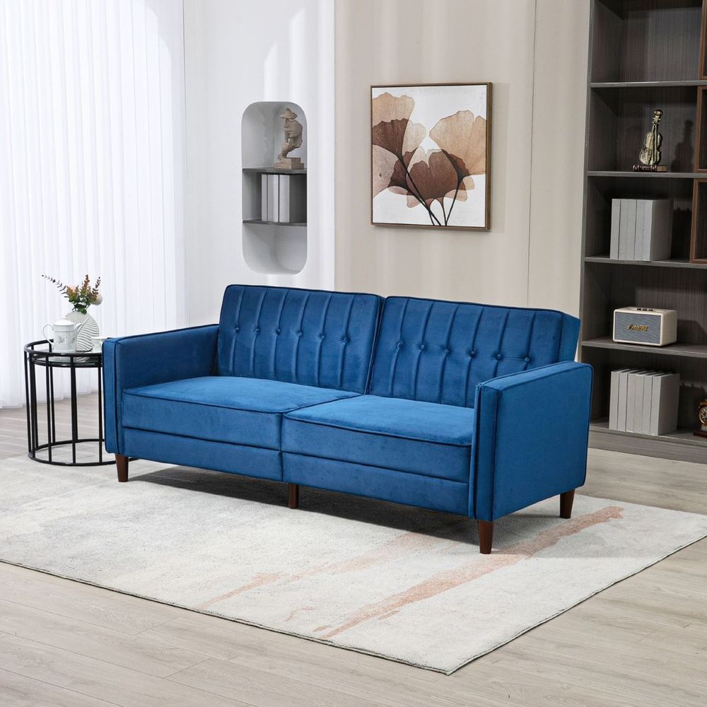 Navy Velvet Sofa Bed