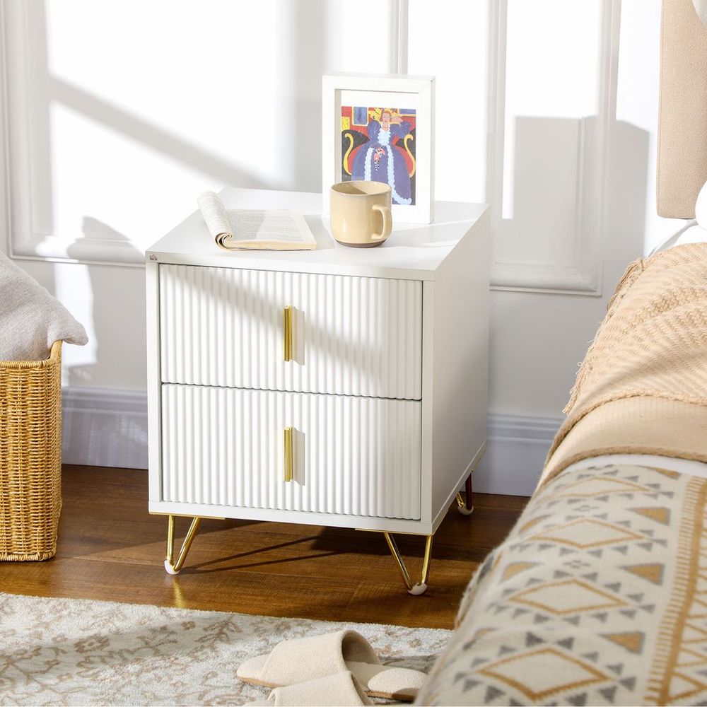 White Bedside Table