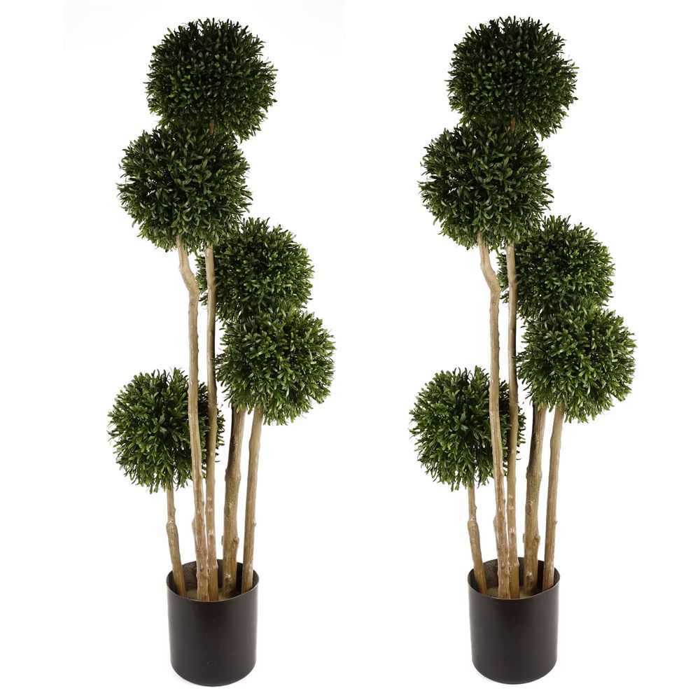 Pair of UV Resistant Topiary Ball Trees