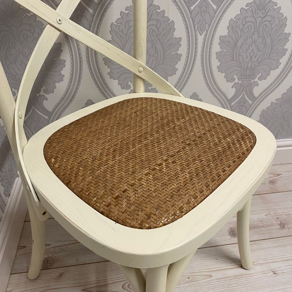 White French Cross Back Chair