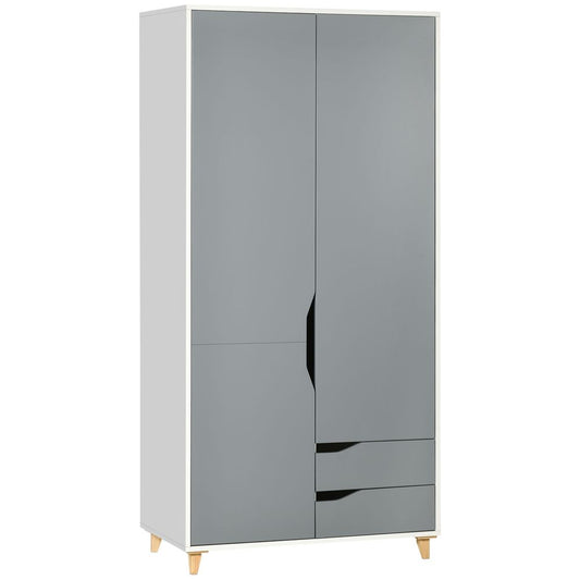 Grey Double Doored Wardrobe