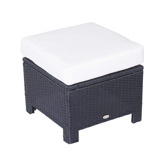 Padded Rattan Footstool with Cushion