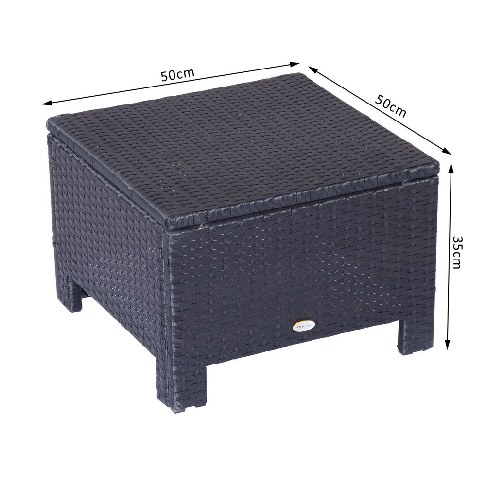 Padded Rattan Footstool with Cushion