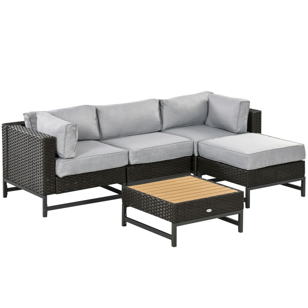 Rattan Corner Sofa with Coffee Table