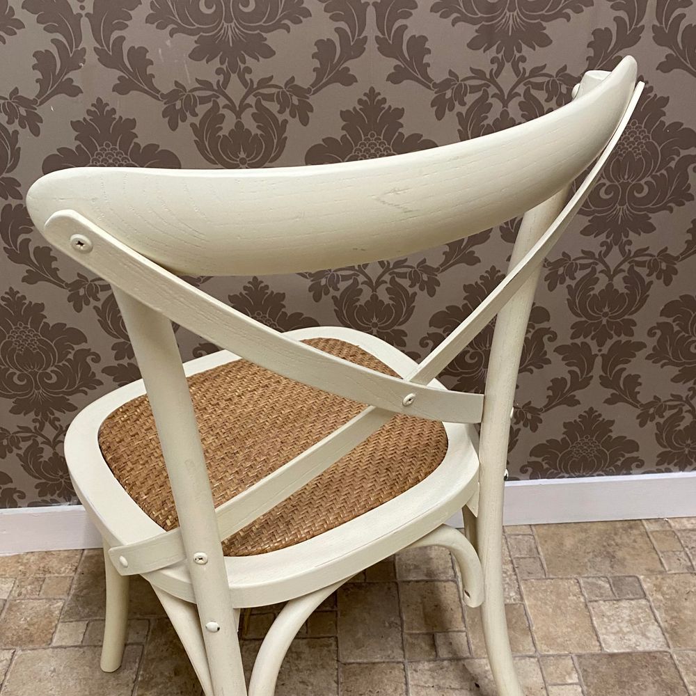 White French Cross Back Chair