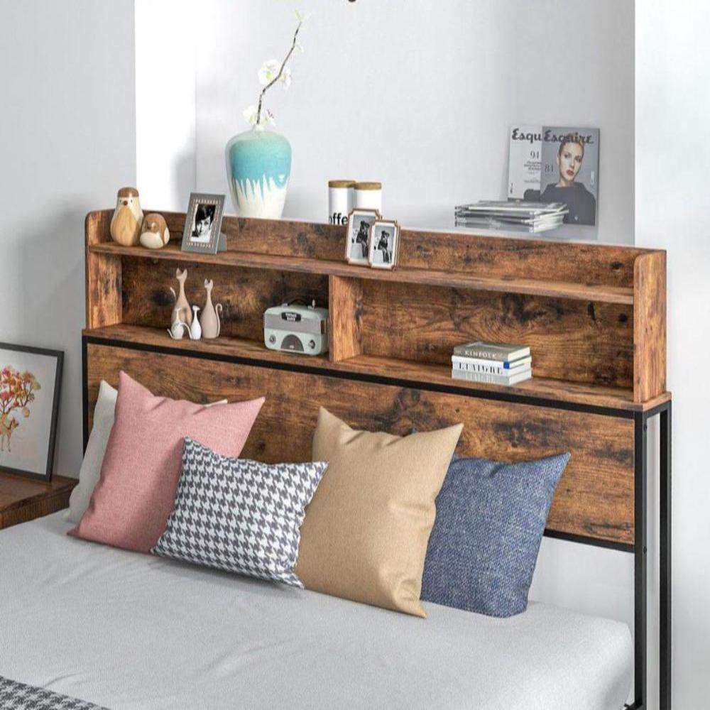 King Bed Frame with Storage Headboard