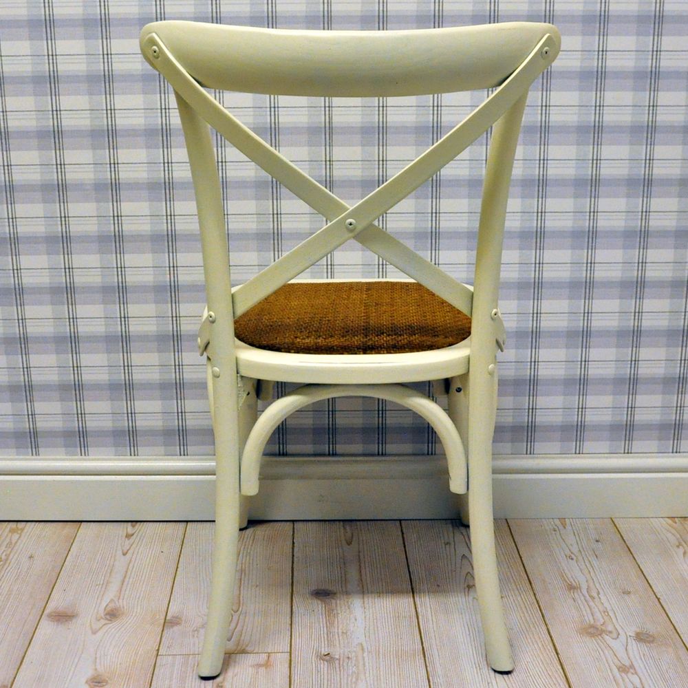 White French Cross Back Chair