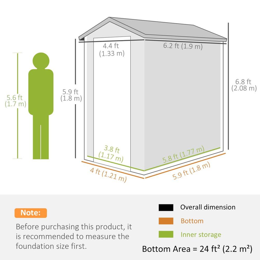 Garden Shed with Foundation Kit and Vents