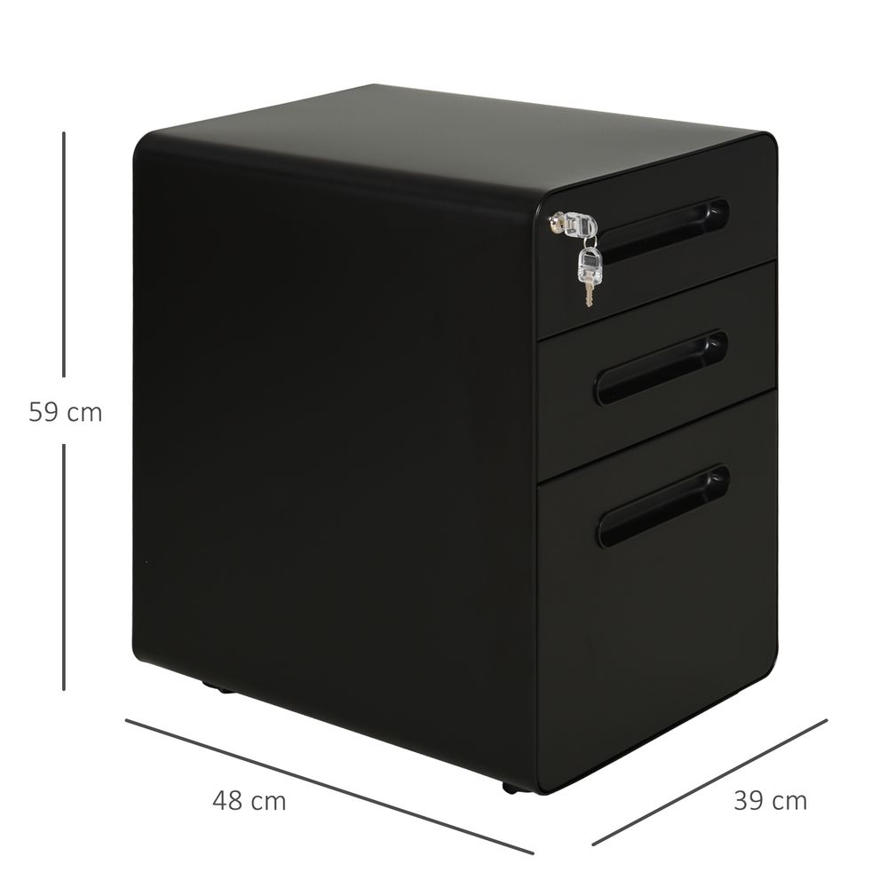 Black Lockable Filing Cabinet