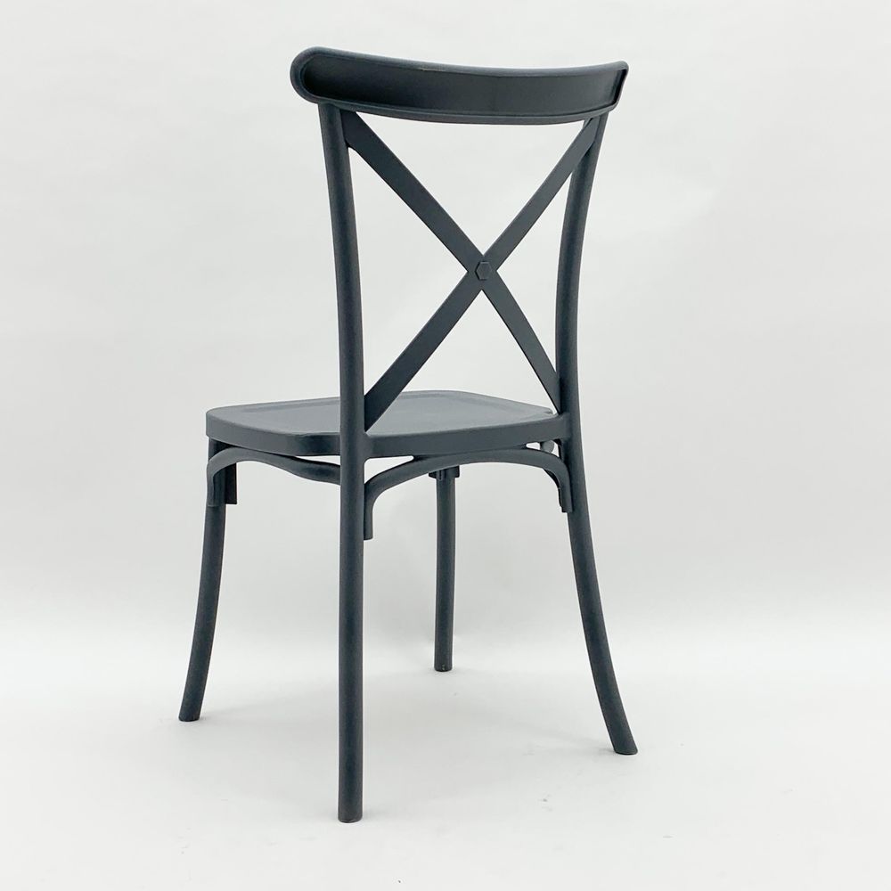 Grey French Cross Back Chair