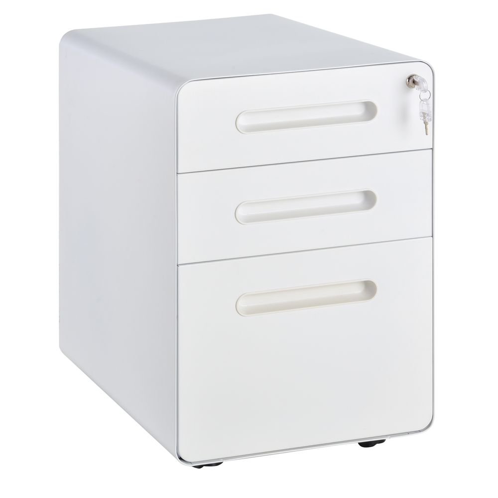 White Lockable Filing Cabinet