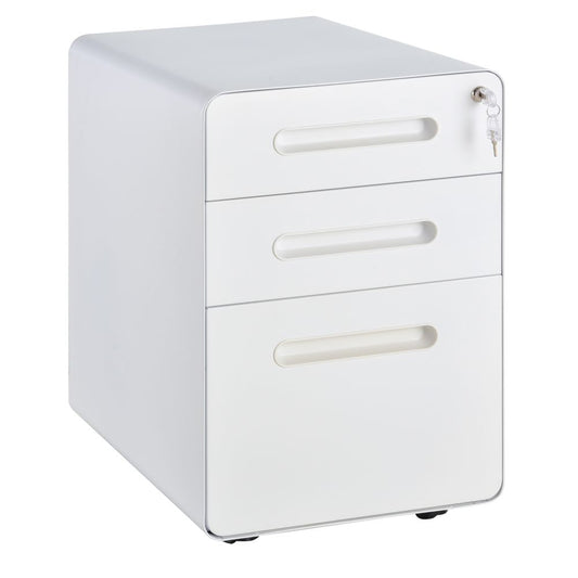 White Lockable Filing Cabinet