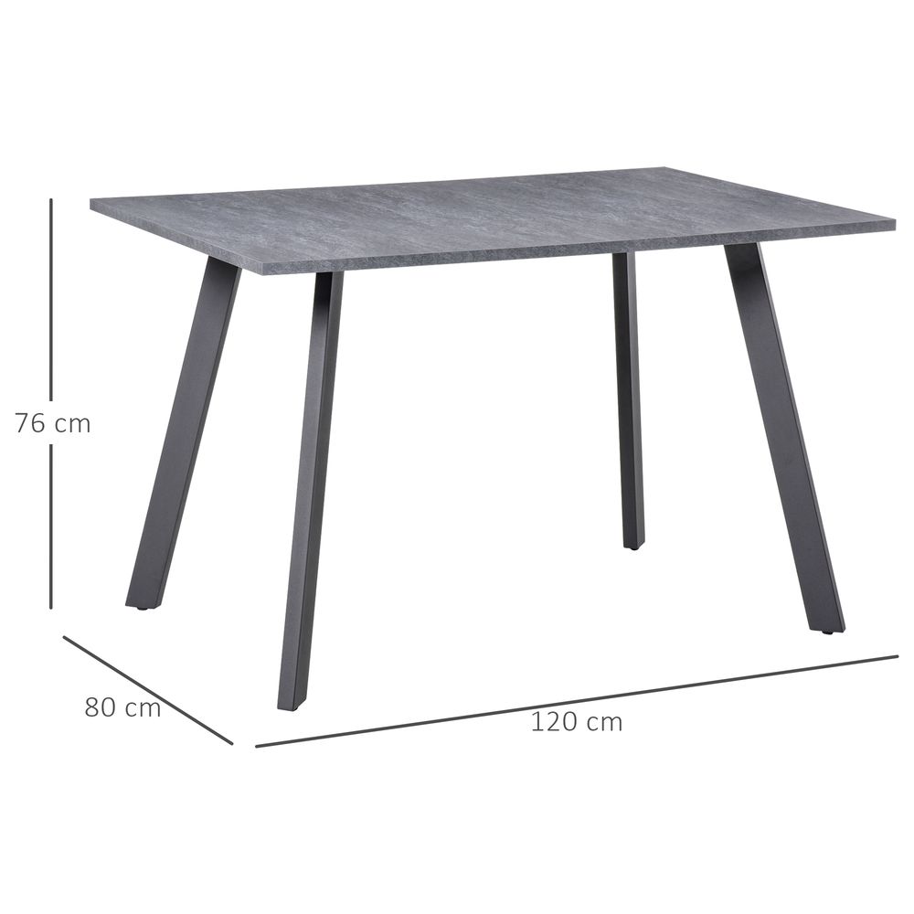 Dark Grey Metal Legged Dining Table