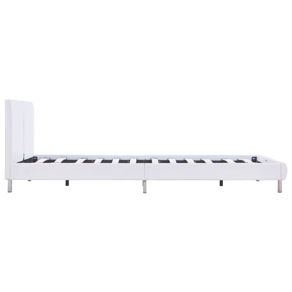 White Faux Leather Double Bed Frame