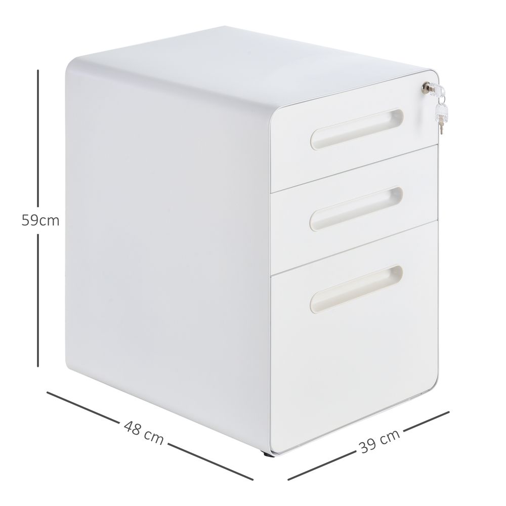 White Lockable Filing Cabinet