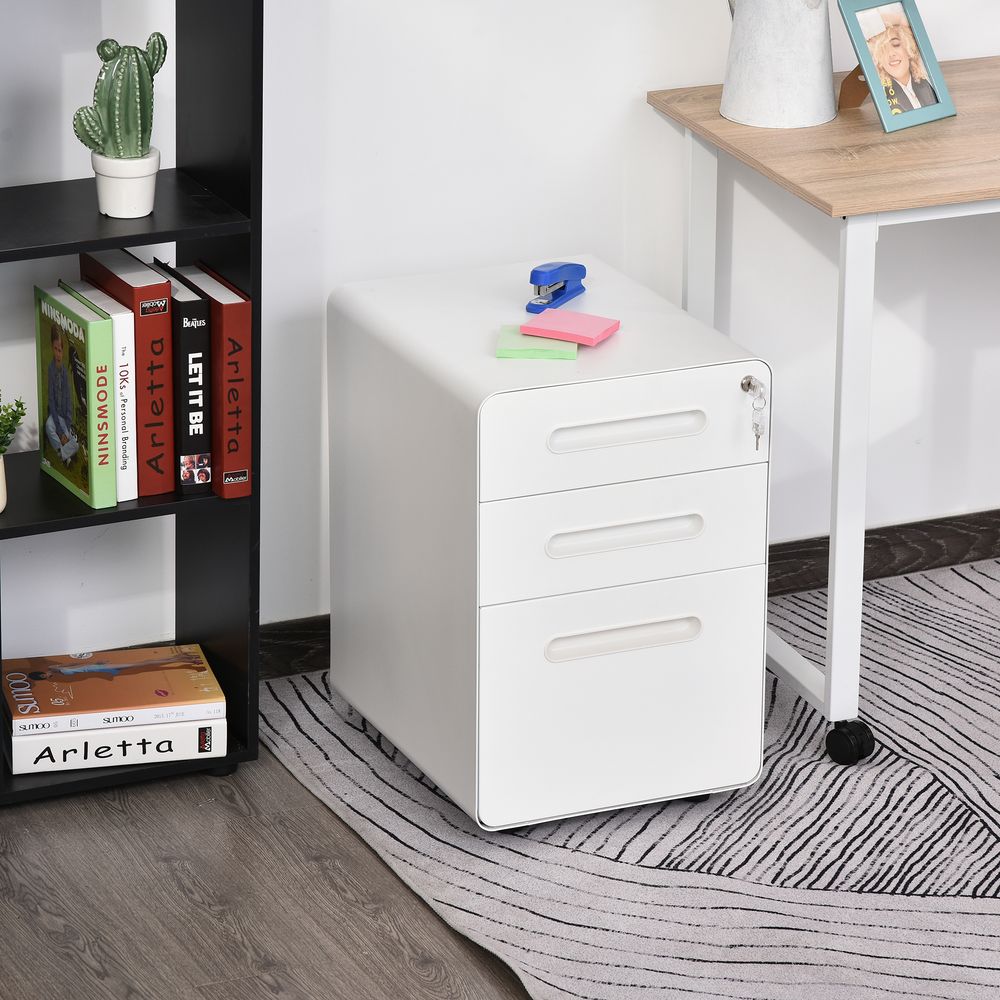 White Lockable Filing Cabinet