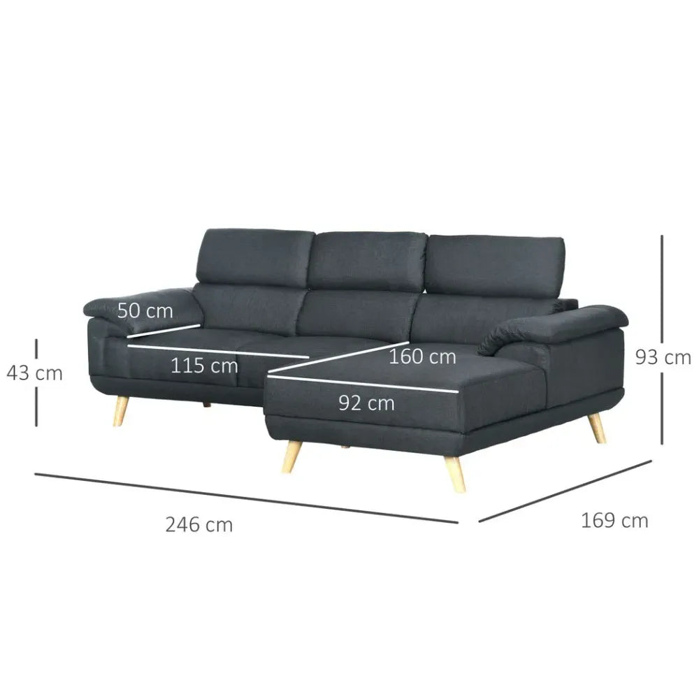 Charcoal Corner Sofa