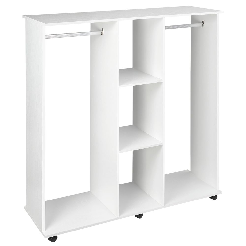 Double White Open Wardrobe