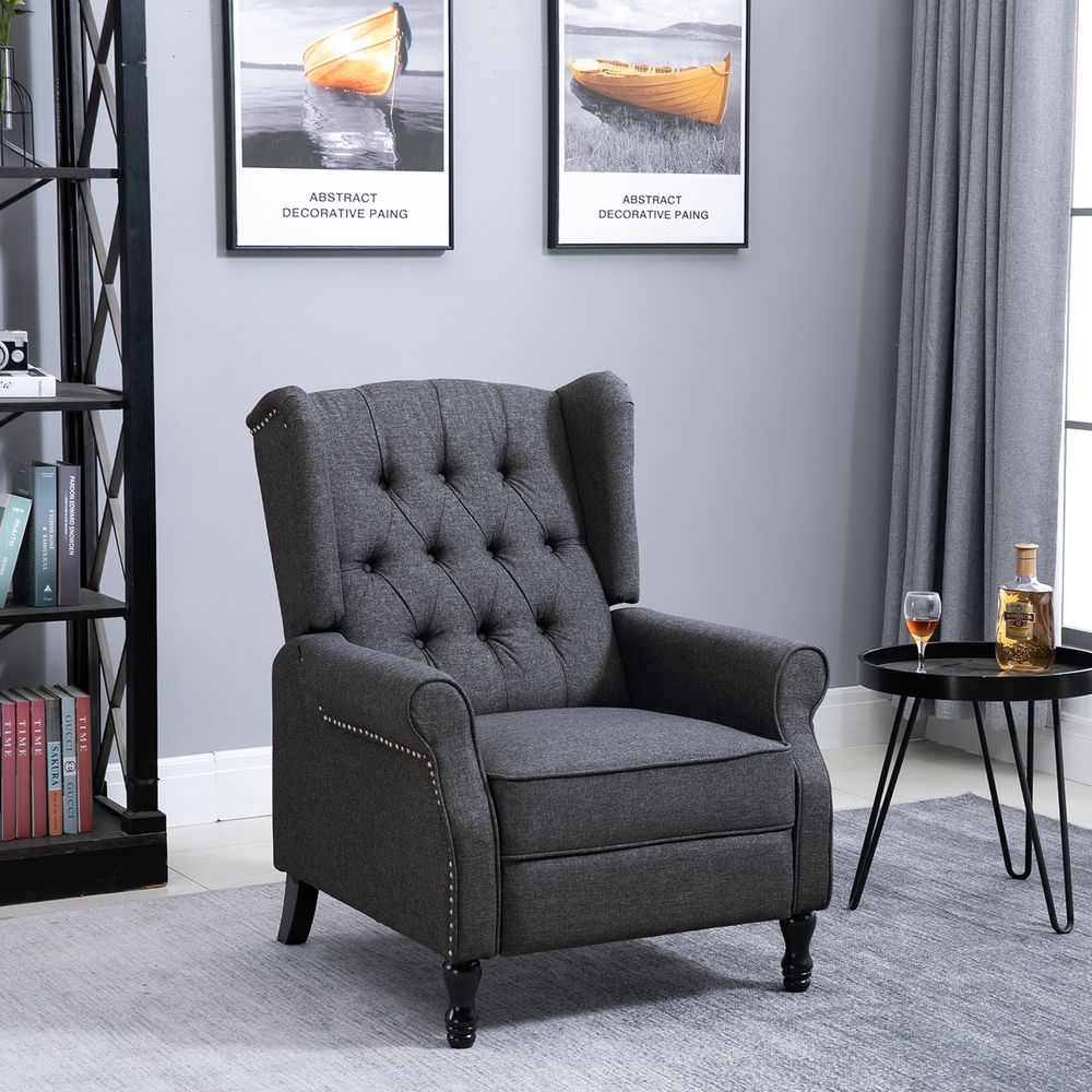 Dark Grey Recliner Armchair