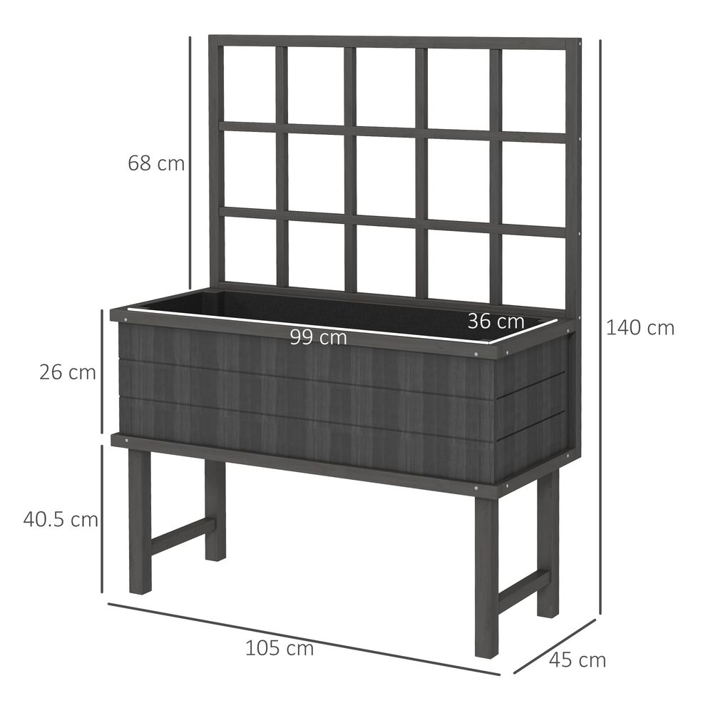 Elevated Planter Box with Trellis